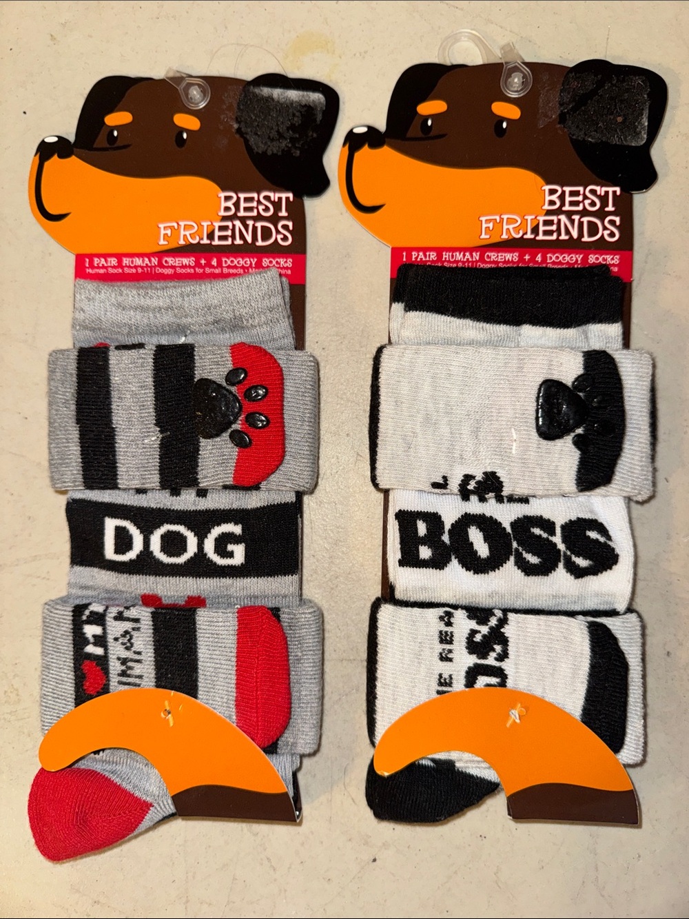 Best Friends Unisex Pet & Owner Matching Socks Sets. “DOG” “BOSS”